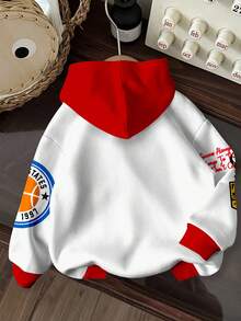 运动、儿童精选系列、日常基本款、快乐的孩子、适合孩子的柔和色彩、骑行核心、家庭旅行、快乐的日子、我爱妈妈，我爱爸爸，可爱的家、酷酷的孩子、年轻男孩休闲宽松舒适日常针织长袖运动衫，适合秋冬 - 彩色 - 查看 2