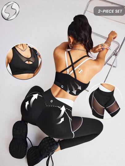 Innovista Bộ đồ thể thao nữ phối màu tương phản, thiết kế hai tông màu tinh tế, trang phục tập luyện thể thao thoáng khí, áo crop top và áo bra kết hợp quần legging nâng mông, túi đựng điện thoại và thẻ, hai mảnh phù hợp cho yoga, đạp xe, tập HIIT, từ văn phòng đến tòa án, từ bữa trưa đến phòng tập thể dục, đa chức năng, đồ thể thao năng động, thoải mái vận động cả ngày, thiết kế hở lưng, phong cách tiện dụng và thời trang.