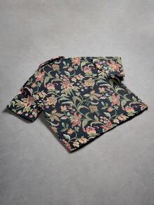 Manfinity Hypemode Herren Jacquard gewebte Kurzarm Strickjacken-Hemd - Schwarz - Übersicht 4