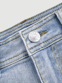 SHEIN MOD Minifalda vaquera de mujer, de moda para el verano - Azul - Ver 5