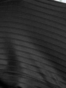 Combinaison-pantalon sans manches, style urbain chic, ajustée, côtelée, avec texte graphique, patch, taille décorée, jambe large, noire - Noir - Voir 9