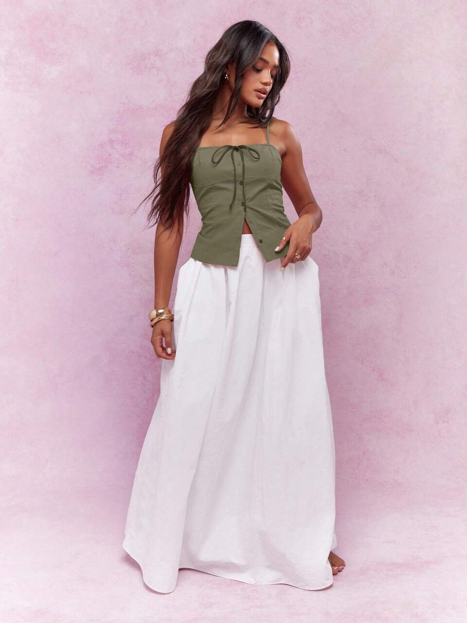 MISSGUIDED Milkmaid Corset Style Button Down Sleeveless Cami Top