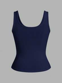 Slaydiva Set de 3 camisetas de tirantes acanaladas de cuello en U profundo, básicas y casuales, en color negro y blanco, para mujer