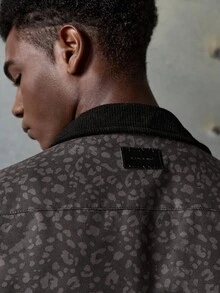 NEON BLANC Contrast Color Lapel Leopard Print Men's Shacket, Fall, Winter - Brown - View 7