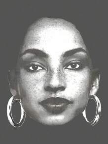 INAWLY Solva Loose Fit Face Print Short Sleeve T-Shirt, Suitable For Everyday Wear - Dark Grey - View 3