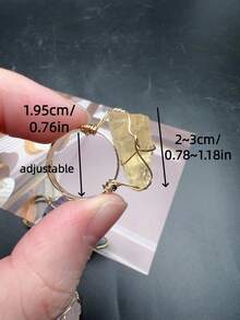 SHEIN Basic living 1pc Natural Crystal Rough Raw Ring Healing Gemston Statement Copper Wire Wrapped Asymmetric Crystal Gemstone Adjustable Adjustable Rings Jewelry For Women Girls Best Gifts Birthday Graduation