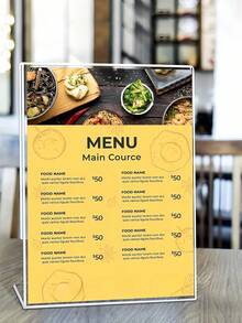 SHEIN Acrylic Sign Holder, Clear Tabletop Menu Stand, Slant Back Transparent File Table Holder, For Home Office Retail Show Fair Restaurants Wedding Reception Party Decoration, 4''x6'',6/10pcs