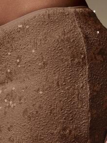 MISSGUIDED 亮片装饰套装两件套短款上衣长裙套装晚会庆祝婚礼宾客节日冬季特殊场合闪亮闪光 - 摩卡棕 - 查看 6