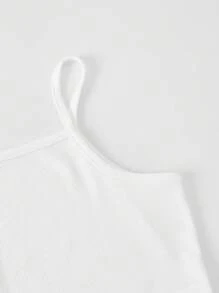 SHEIN 3 件套青少年女孩休闲街头服饰套装，包括羊毛字母印花运动衫、吊带背心和工装裤，秋冬 - 深灰色 - 查看 5