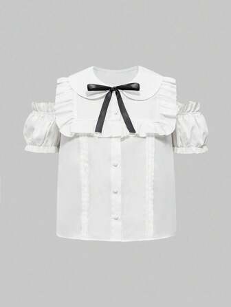 Kawaii Hime Gyaru Cute Sweet Off-Shoulder Plus Size Blouse