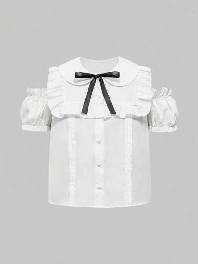 EDITION Blouse oversize mignonne et douce aux épaules dénudées