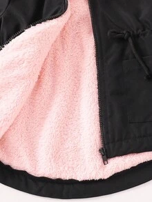 Emery Rose Kids Emery Rose Kids 少女加厚毛衬连帽夹克（配腰带）