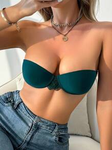 SHEIN 2pcs/Set Women Lace Patchwork Underwire Bra - Multicolor - View 6