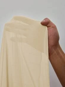 Viva Relle 大码女式优雅奢华派对礼服，露肩，钻石装饰，雪纺褶皱长裙 - 杏色 - 查看 7