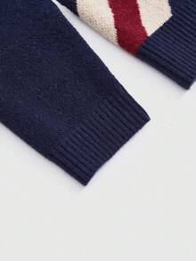 ROMWE Grunge Punk Grunge Style Plus Size UK Flag Pattern Slouchy Crew Neck Sweater - Multicolor - View 3