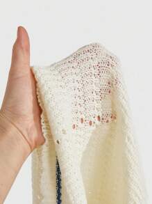 ROMWE MEN Casual Áo len cardigan dệt kim dài tay họa tiết thêu cho nam - Màu be - Xem 6