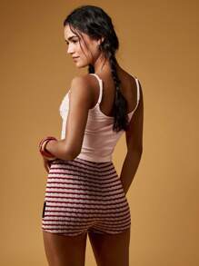 MISSGUIDED 海星装饰露脐吊带短款上衣，夏季吊带露脐上衣，亮片细节，适合节日、海滩、假日休闲穿着，无袖设计。 - 粉色 - 查看 2