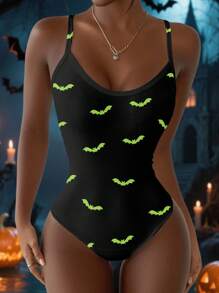 INAWLY Bộ đồ liền thân không tay dệt kim gân ôm vừa vặn dành cho nữ - Nhiều màu - Xem 4