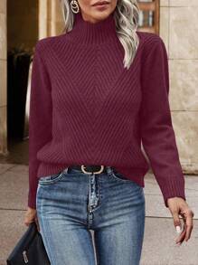 EMERY ROSE Women Solid Color Crew Neck Long Sleeve Minimalist Sweater, Casual Everyday Wear,Long Sleeve Tops Knit Pullover Fall Winter Outfit