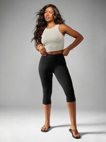 MISSGUIDED Quần bó Capri cạp cao co giãn cao cấp, quần thể thao tập luyện, chạy bộ - màu đen - Xem 6