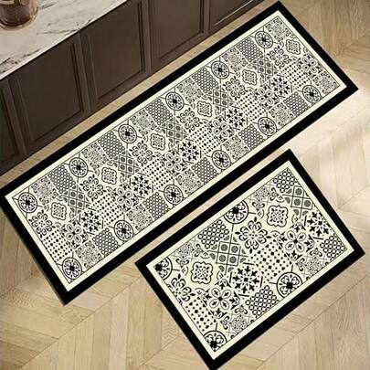 SHEIN 1 件美式风格高端厨房垫，设计简洁，缓冲，抗疲劳，吸水，快干防滑厨房垫和地毯，简约硅藻泥软橡胶垫，适用于厨房、浴室、入口、洗衣房等，房间装饰