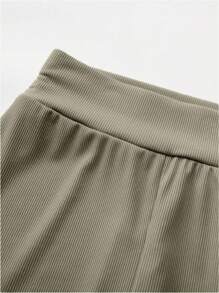 INAWLY 2 件套女士休闲宽松侧开衩连帽衫和紧身裤 - 綠色 - 查看 5