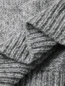 DAZY 年轻女孩休闲日常通勤蝴蝶图案落肩宽松套头毛衣，秋冬