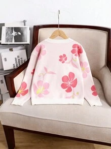 Girls' Back To School Fashion Round Neck Long Sleeve Sweater, Soft, Warm, Versatile And Comfortable Fall Winter - Multicolor - View 2