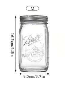 1个标准口梅森杯大容量玻璃隔夜燕麦杯带盖密封罐透明冷榨果汁饮料材质瓶子