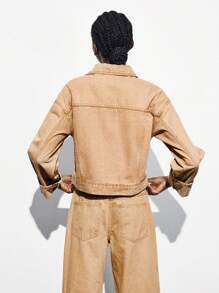 Maija 女士休闲日常水洗纽扣牛仔夹克