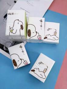 SHEIN 1包/9包白色餐巾纸手帕纸迷你小包纸巾便携可爱洗脸巾手帕纸学生小口袋纸巾 - 棕色 - 查看 9