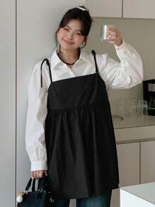 Dazy Plus 大码女式纯色吊带背心，休闲百搭