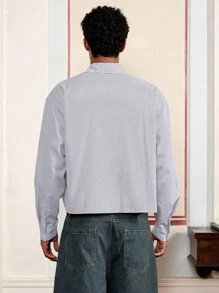 Manfinity VCAY Men's Casual Floral, Letter & Striped Print Long Sleeve Loose Fit Shirt, Spring/Autumn - Multicolor - View 2