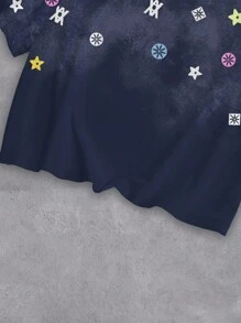 Manfinity Dauomo 男士宽松彩色全印花短袖休闲 T 恤，夏季