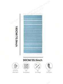 SHEIN 1pc Classic Series Durable Non-Shrink Turkish Tassel Beach Towel, Available In Multiple Sizes, Sand-Resistant, Quick-Drying, Lightweight, Suitable For Beach, SPA, Travel, Stripe Sports Towel - Hot Pink - View 4