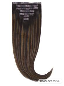 Seamless Clip Ins 7 件无缝 PU 夹式真人发片接发 100% 真人发 14-22 英寸渐变金色肤色雷米接发 110G 带夹子 - S2/10 - 查看 2