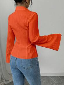 Selianne Women's French Style V-Neck White Blouse, Cinched Waist, Autumn Casual Outfits Spring Fall Cloth For Women