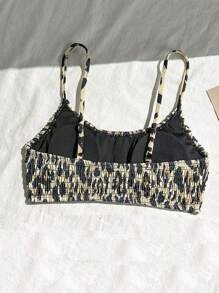 Swim Vcay Women Leopard Print Sexy Casual Swimsuit Bikini Top, Vacation Style For Summer - Multicolor - View 2