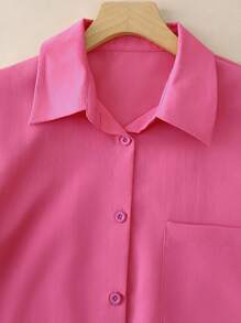 INAWLY 2pcs Women Casual Pink Long Sleeve Shirt And Pants With Bowknot Set Fall Cloth For Women - Pink - View 3