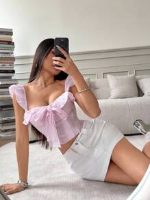 SHEIN PETITE 性感修身迷你牛仔裙，夏季 - 白色 - 查看 2