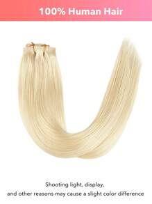 Seamless Clip Ins 7PCS Seamless PU Clip In Human Hair Extensions 100% Real Human Hair 14-22 Inch Balayage Ombre Blonde Color Skin Weft Remy Hair Extensions 110G With Clip - S613 - View 3