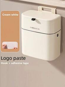 SHEIN 1 pieza Papelera de pared estilizada - de alta capacidad, diseño estético con tapa - papelera ahorradora de espacio para uso doméstico - perfecta para la sala de estar, el baño y la cocina