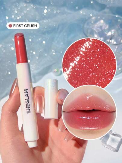 Pout-Perfect Shimmer Lip Plumper-First Crush Brillo Labial SóLido Hidratante Y Voluminizador Suero Voluminizador De Labios Nutritivo Y Antiadherente LáPiz Labial Con Aceite De Coco CosméTicos Para Labios Marca Belleza Maquillaje CosméTico Para Mujeres NiñAs Perfecto Para OtoñO Invierno Ideal Para Y2K Elegante Moda Adecuado Para CumpleañOs Navidad Presente Fiesta Listo Mejor Color