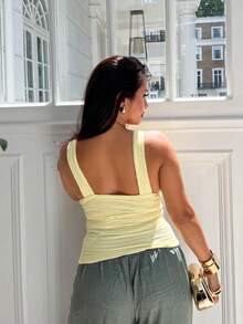 NegzBox 休闲浪漫度假纯色扭褶红色吊带背心圣诞节情人节新年