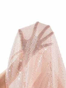 Ellevyn 女式 V 领荷叶边无袖亮片宽松优雅休闲衬衫，适合春夏、秋季 - 粉色 - 查看 8