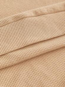 Manfinity VCAY Felpa girocollo casual da uomo con grafica a lettera, adatta per uso quotidiano. Felpa girocollo da uomo beige, felpa a nido d'ape, felpa color crema, per autunno e inverno - Cachi - Visualizzare 7