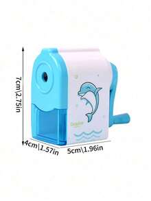 SHEIN مبراة أقلام بطبعة وحيد القرن الدلفين، مبراة يدوية لطلاب المدارس - هدية مثالية للقرطاسية والمكتبية!