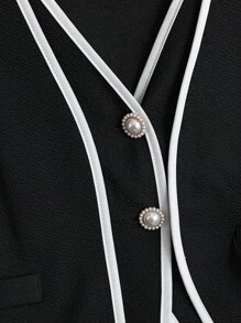 EMERY ROSE Ärmellose, lässige, weite Jacke für Damen mit Einreiher-2-in-1-Design