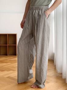 DAZY 男士条纹面料家居服长裤，秋季、秋冬季睡裤 - 彩色 - 查看 5