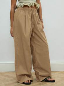 COUREZ 宽松亚麻长裤/女士夏季/外出休闲/Y2K 假期 100% 纯棉